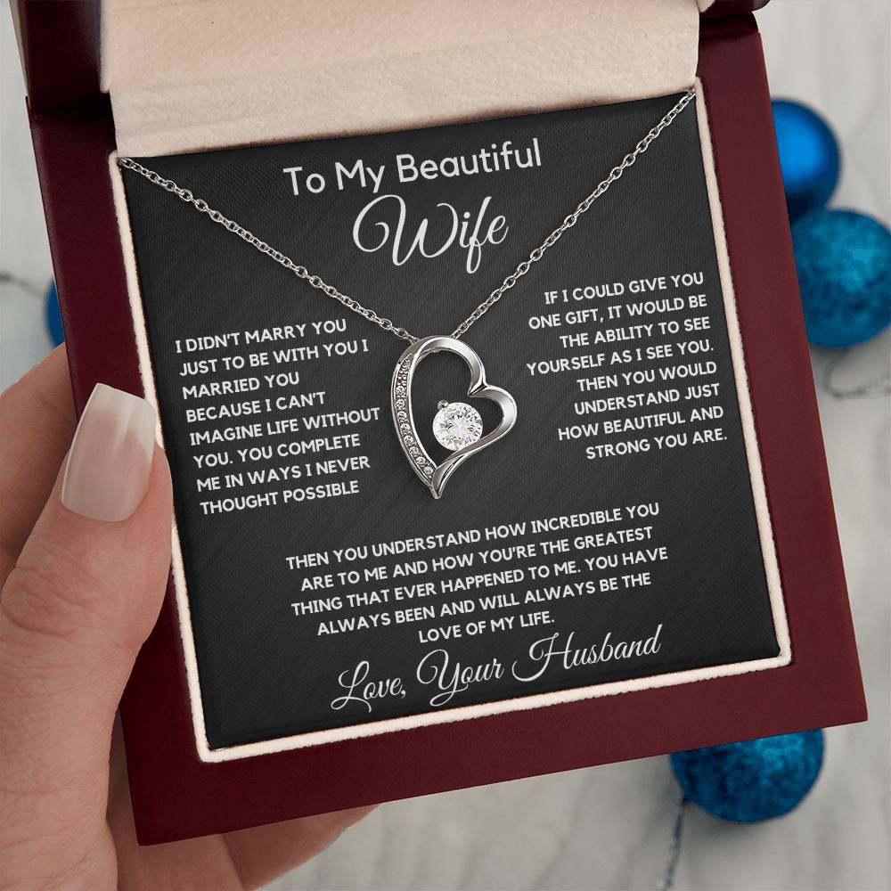 To My Wife Necklace With Message Card, wife gift from husband,Anniversary Gift For Wife, Gift For Her,Personalizes Jewelry, Handmade Jewelry