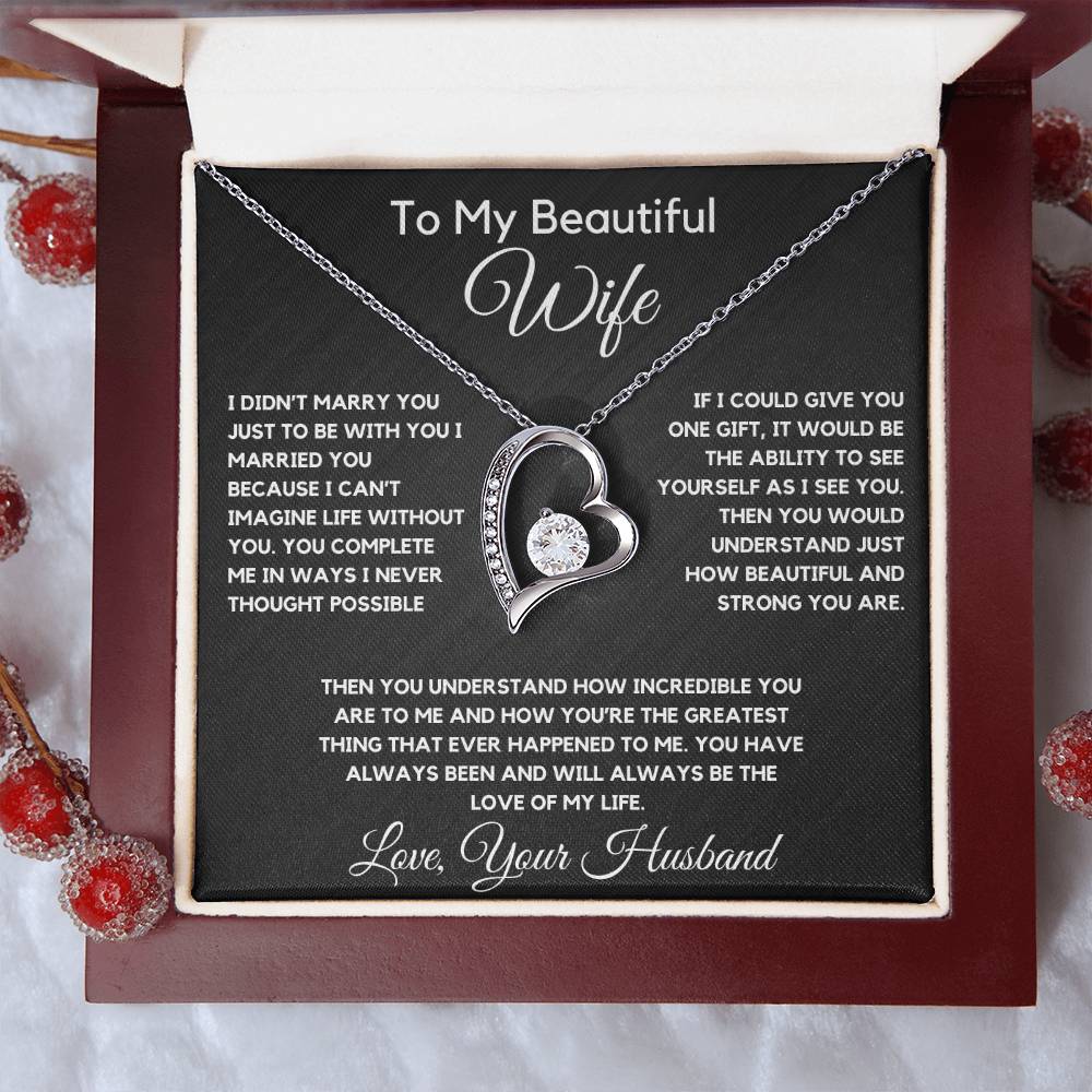 To My Wife Necklace With Message Card, wife gift from husband,Anniversary Gift For Wife, Gift For Her,Personalizes Jewelry, Handmade Jewelry