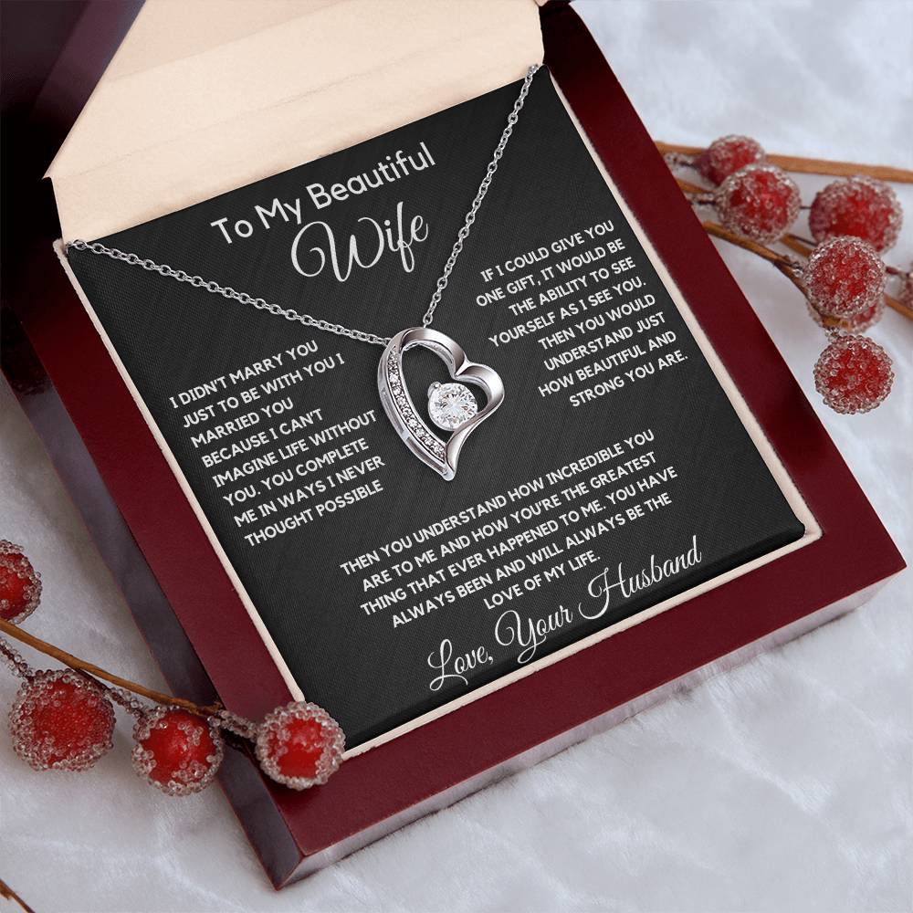 To My Wife Necklace With Message Card, wife gift from husband,Anniversary Gift For Wife, Gift For Her,Personalizes Jewelry, Handmade Jewelry