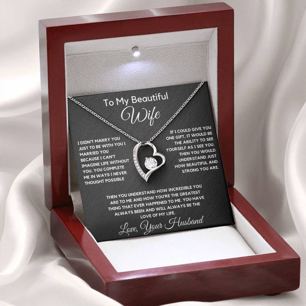 To My Wife Necklace With Message Card, wife gift from husband,Anniversary Gift For Wife, Gift For Her,Personalizes Jewelry, Handmade Jewelry