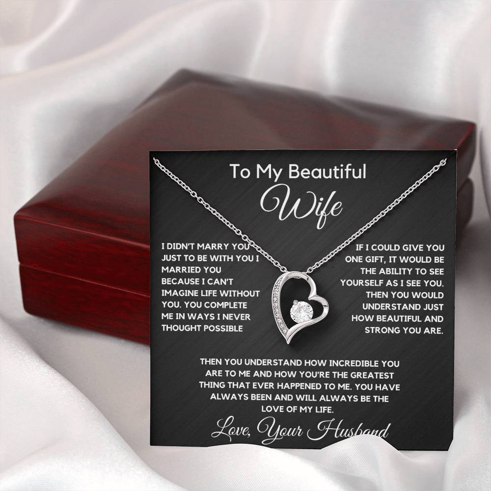 To My Wife Necklace With Message Card, wife gift from husband,Anniversary Gift For Wife, Gift For Her,Personalizes Jewelry, Handmade Jewelry