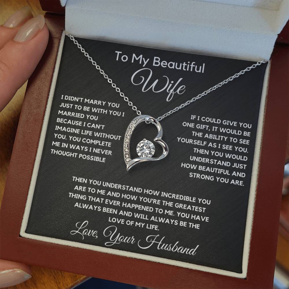 To My Wife Necklace With Message Card, wife gift from husband,Anniversary Gift For Wife, Gift For Her,Personalizes Jewelry, Handmade Jewelry