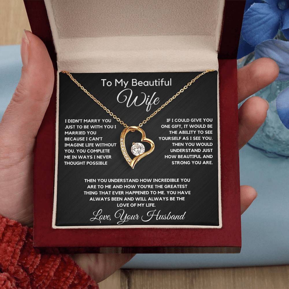 To My Wife Necklace With Message Card, wife gift from husband,Anniversary Gift For Wife, Gift For Her,Personalizes Jewelry, Handmade Jewelry