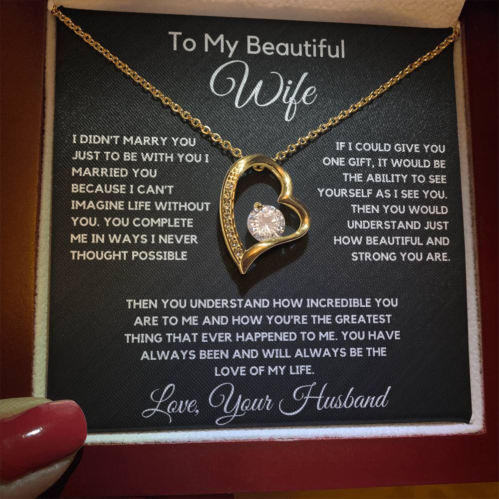 To My Wife Necklace With Message Card, wife gift from husband,Anniversary Gift For Wife, Gift For Her,Personalizes Jewelry, Handmade Jewelry