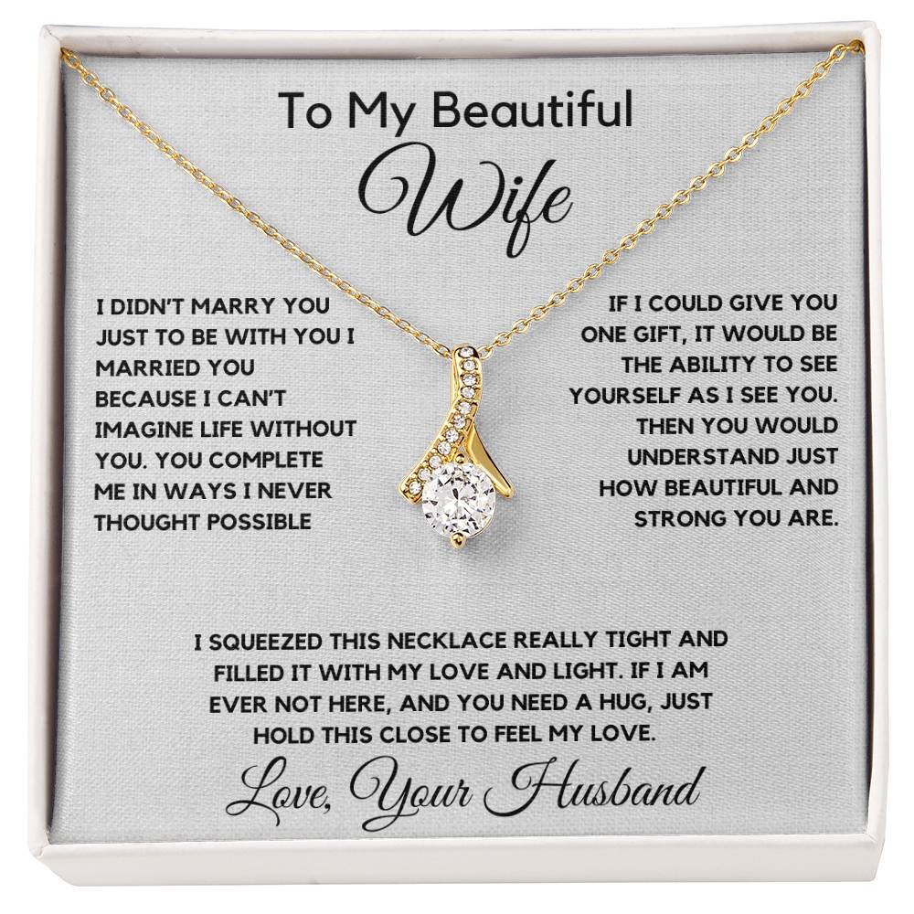 To My Wife Necklace With Message Card, wife gift from husband,Anniversary Gift For Wife, Gift For Her,Personalizes Jewelry, Handmade Jewelry