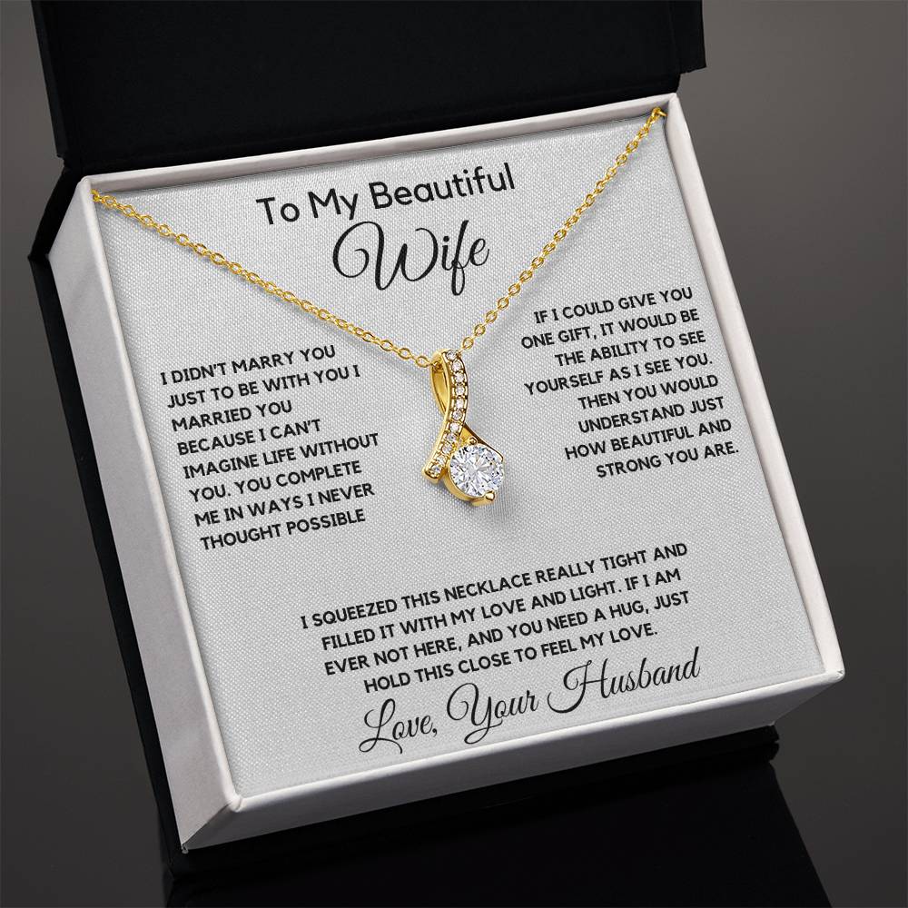 To My Wife Necklace With Message Card, wife gift from husband,Anniversary Gift For Wife, Gift For Her,Personalizes Jewelry, Handmade Jewelry