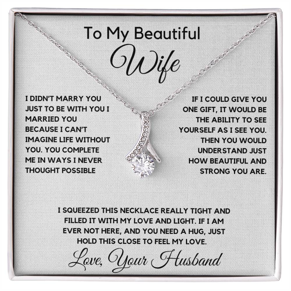 To My Wife Necklace With Message Card, wife gift from husband,Anniversary Gift For Wife, Gift For Her,Personalizes Jewelry, Handmade Jewelry