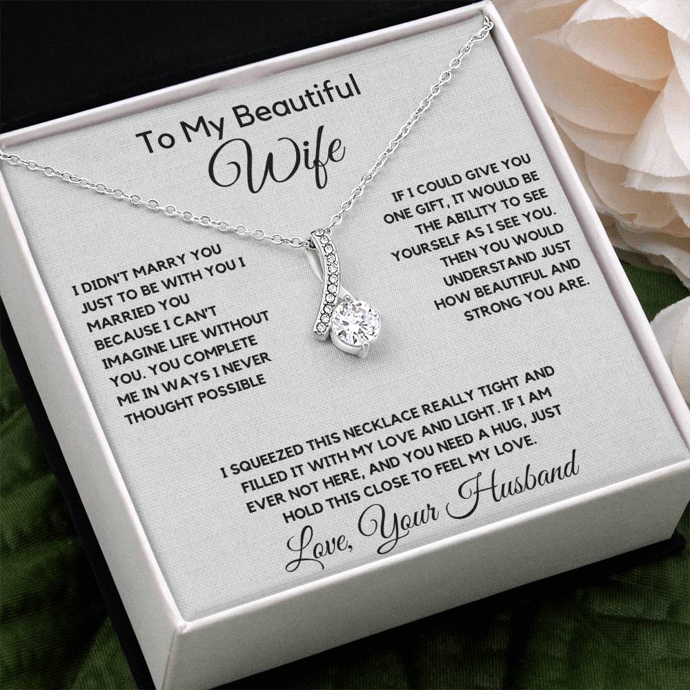 To My Wife Necklace With Message Card, wife gift from husband,Anniversary Gift For Wife, Gift For Her,Personalizes Jewelry, Handmade Jewelry