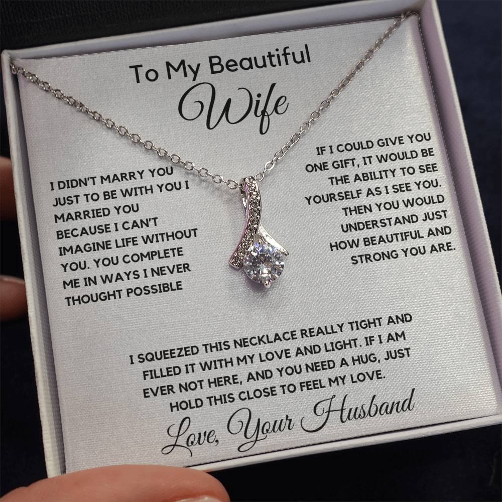 To My Wife Necklace With Message Card, wife gift from husband,Anniversary Gift For Wife, Gift For Her,Personalizes Jewelry, Handmade Jewelry