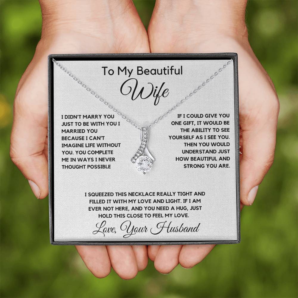 To My Wife Necklace With Message Card, wife gift from husband,Anniversary Gift For Wife, Gift For Her,Personalizes Jewelry, Handmade Jewelry