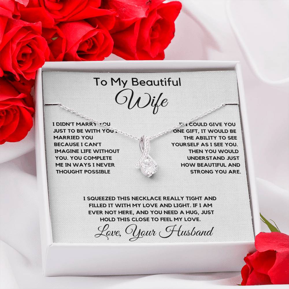 To My Wife Necklace With Message Card, wife gift from husband,Anniversary Gift For Wife, Gift For Her,Personalizes Jewelry, Handmade Jewelry