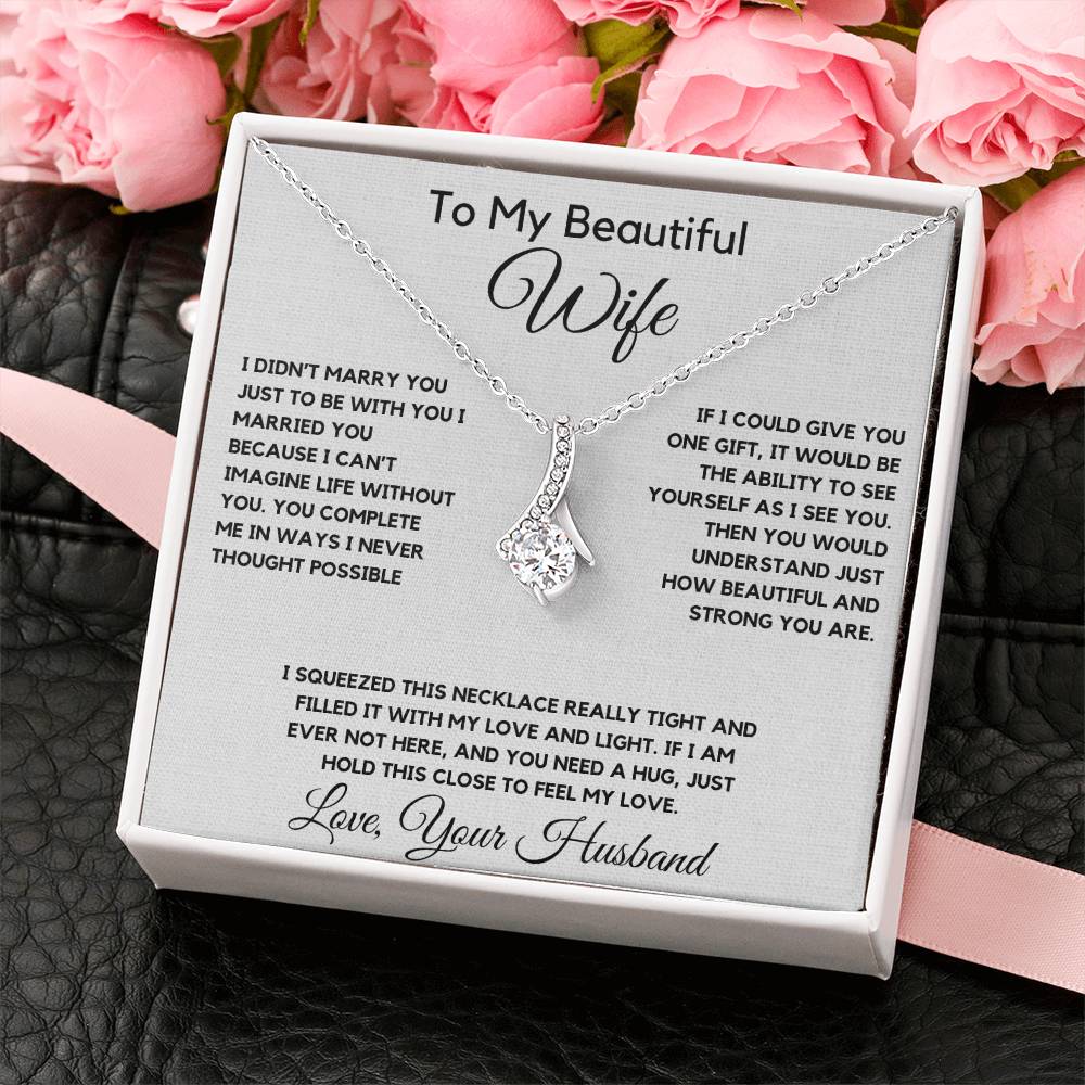 To My Wife Necklace With Message Card, wife gift from husband,Anniversary Gift For Wife, Gift For Her,Personalizes Jewelry, Handmade Jewelry