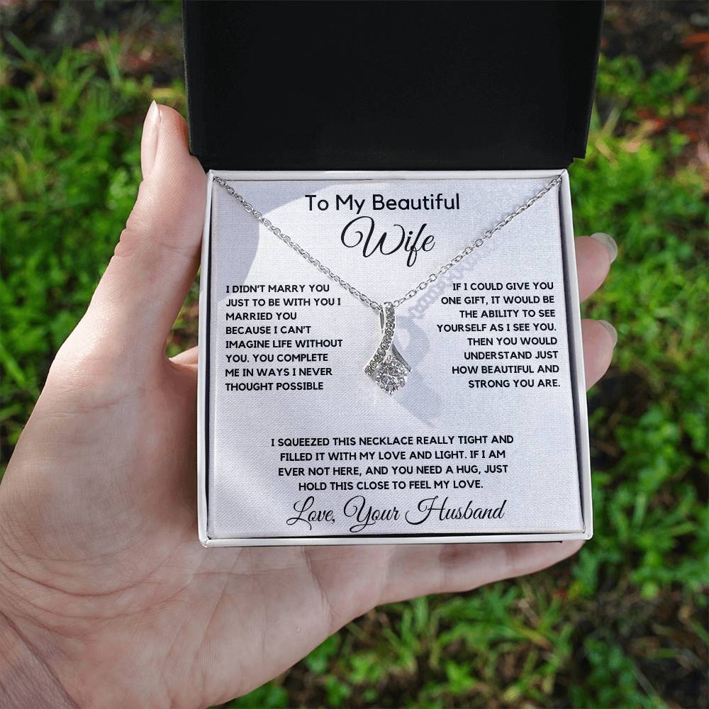 To My Wife Necklace With Message Card, wife gift from husband,Anniversary Gift For Wife, Gift For Her,Personalizes Jewelry, Handmade Jewelry