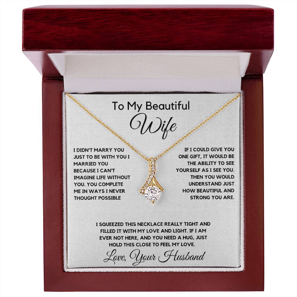 To My Wife Necklace With Message Card, wife gift from husband,Anniversary Gift For Wife, Gift For Her,Personalizes Jewelry, Handmade Jewelry