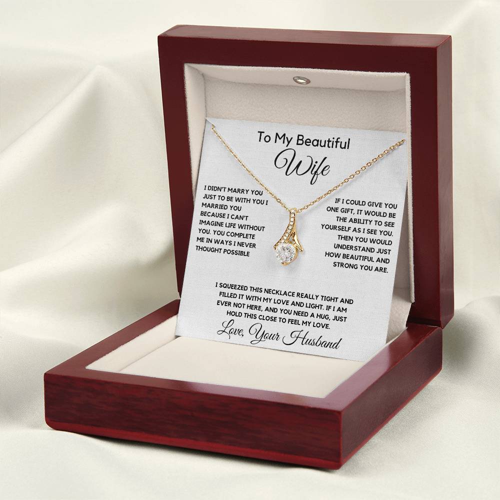 To My Wife Necklace With Message Card, wife gift from husband,Anniversary Gift For Wife, Gift For Her,Personalizes Jewelry, Handmade Jewelry