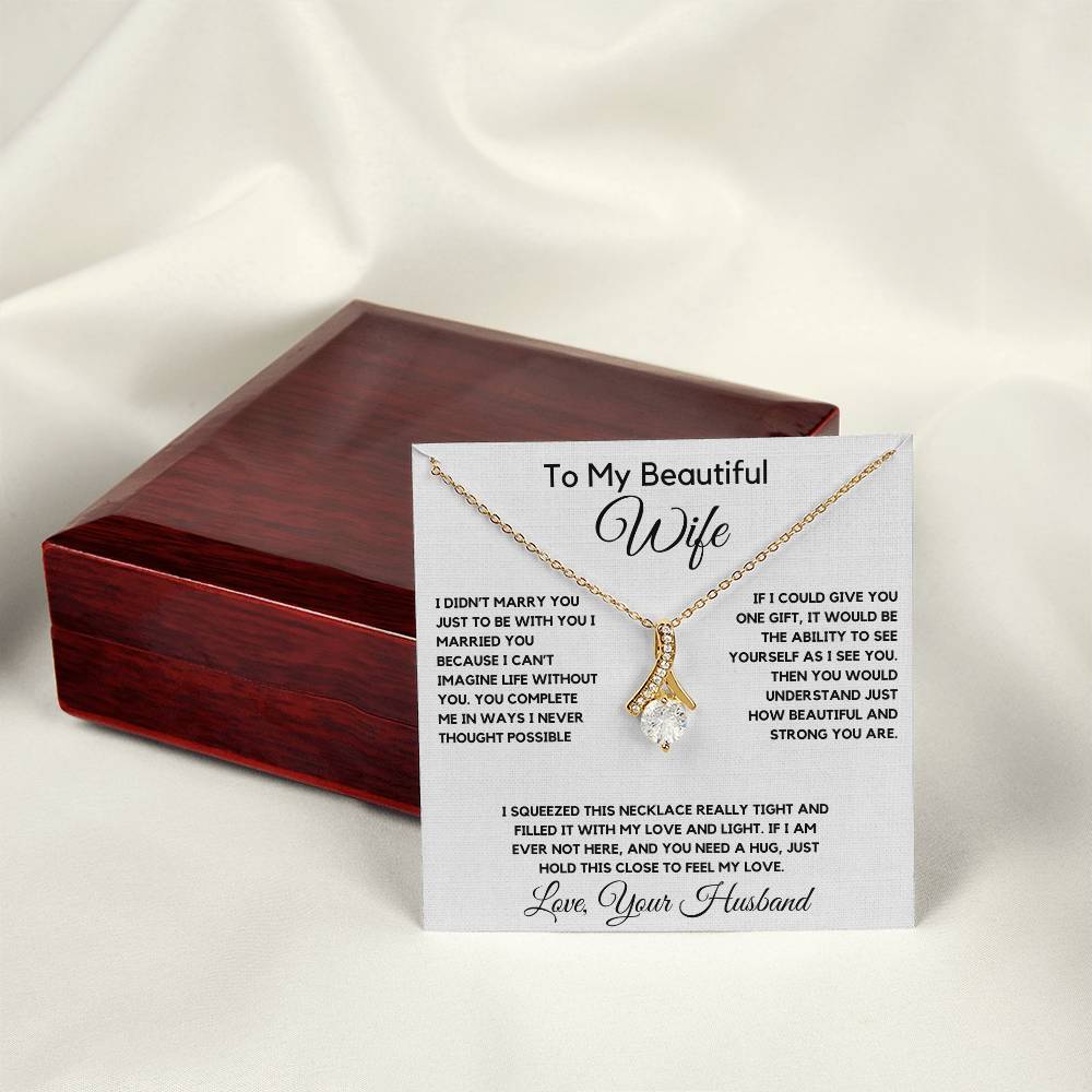 To My Wife Necklace With Message Card, wife gift from husband,Anniversary Gift For Wife, Gift For Her,Personalizes Jewelry, Handmade Jewelry