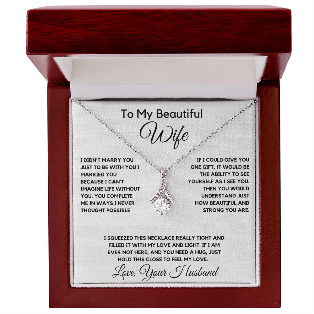 To My Wife Necklace With Message Card, wife gift from husband,Anniversary Gift For Wife, Gift For Her,Personalizes Jewelry, Handmade Jewelry