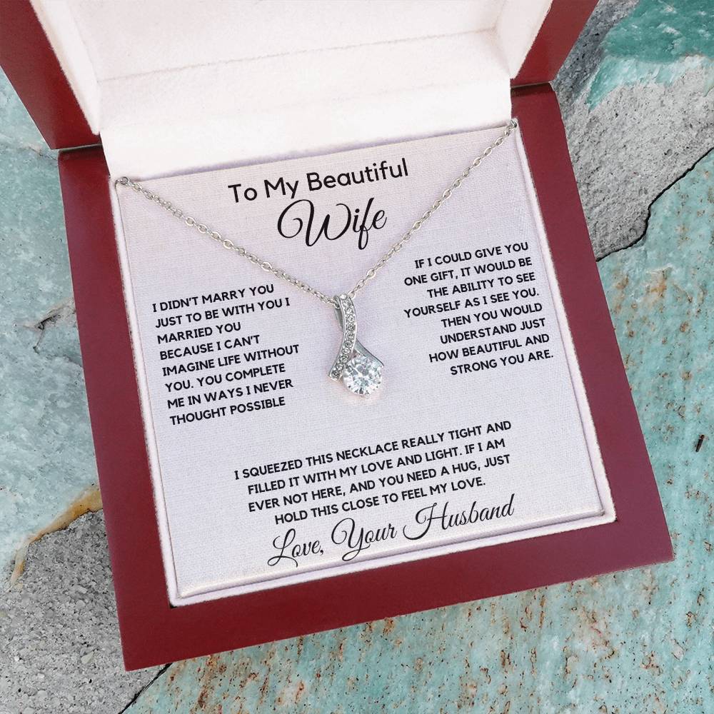 To My Wife Necklace With Message Card, wife gift from husband,Anniversary Gift For Wife, Gift For Her,Personalizes Jewelry, Handmade Jewelry