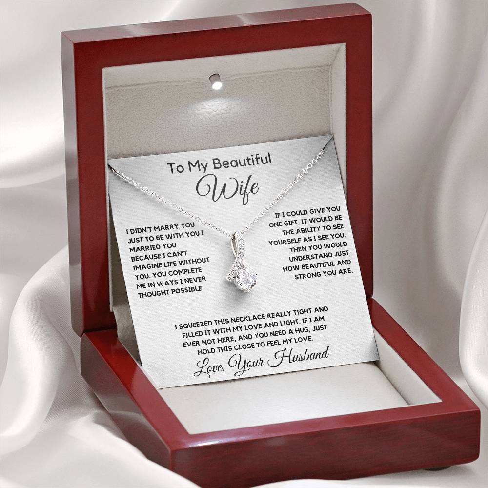 To My Wife Necklace With Message Card, wife gift from husband,Anniversary Gift For Wife, Gift For Her,Personalizes Jewelry, Handmade Jewelry