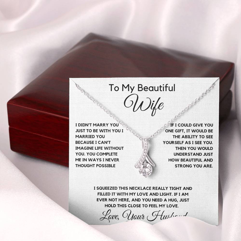 To My Wife Necklace With Message Card, wife gift from husband,Anniversary Gift For Wife, Gift For Her,Personalizes Jewelry, Handmade Jewelry