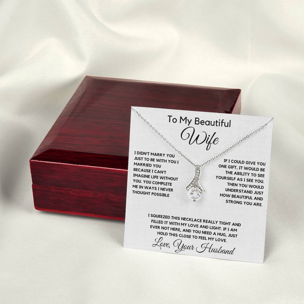 To My Wife Necklace With Message Card, wife gift from husband,Anniversary Gift For Wife, Gift For Her,Personalizes Jewelry, Handmade Jewelry