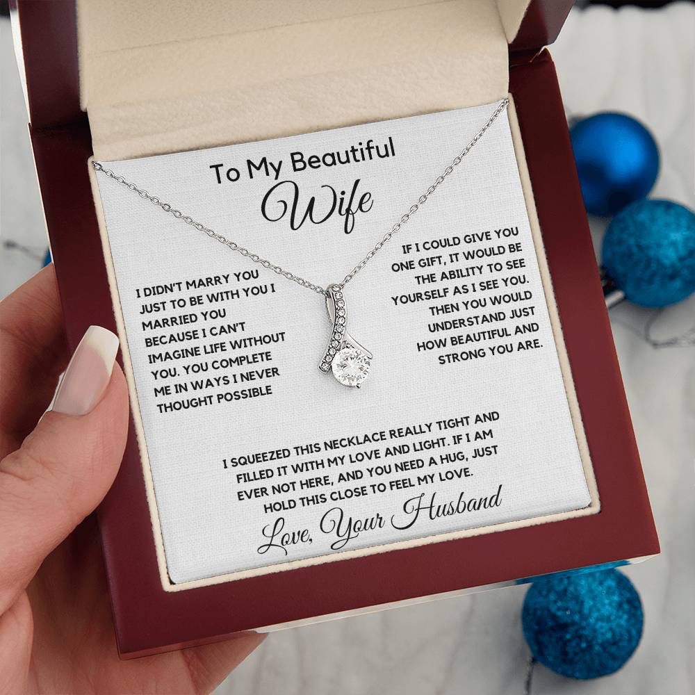 To My Wife Necklace With Message Card, wife gift from husband,Anniversary Gift For Wife, Gift For Her,Personalizes Jewelry, Handmade Jewelry