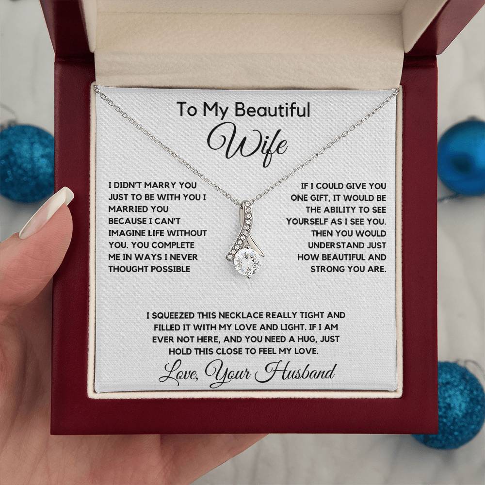 To My Wife Necklace With Message Card, wife gift from husband,Anniversary Gift For Wife, Gift For Her,Personalizes Jewelry, Handmade Jewelry