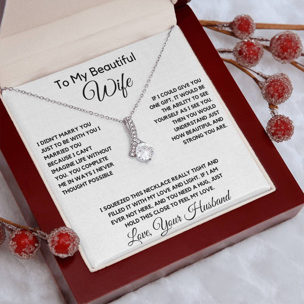 To My Wife Necklace With Message Card, wife gift from husband,Anniversary Gift For Wife, Gift For Her,Personalizes Jewelry, Handmade Jewelry