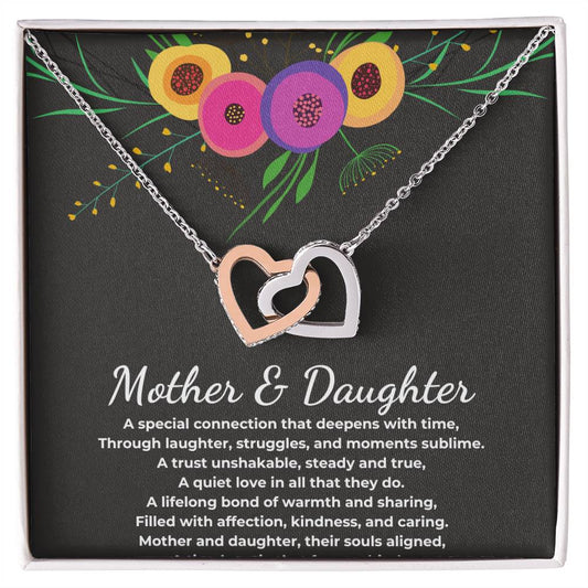 Mother daughter necklace | Birthday gift for mother or daughter | heart necklace | Mum jewellery with quote