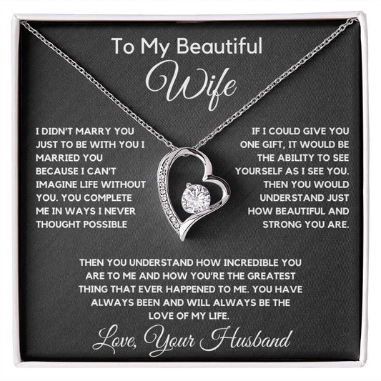 To My Wife Necklace With Message Card, wife gift from husband,Anniversary Gift For Wife, Gift For Her,Personalizes Jewelry, Handmade Jewelry