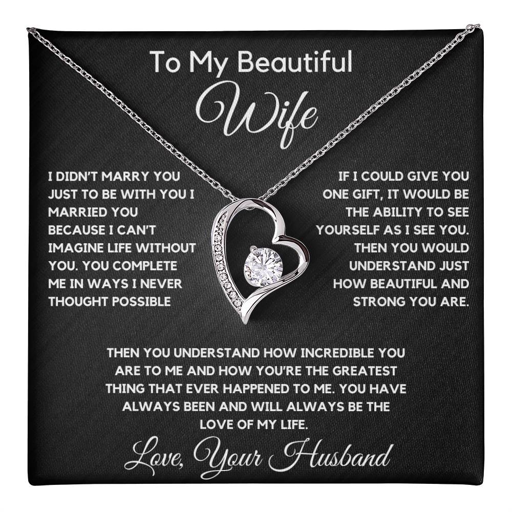 To My Wife Necklace With Message Card, wife gift from husband,Anniversary Gift For Wife, Gift For Her,Personalizes Jewelry, Handmade Jewelry