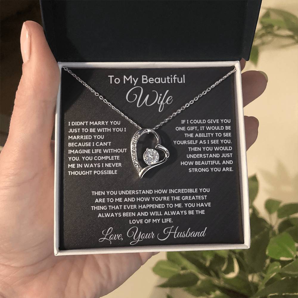 To My Wife Necklace With Message Card, wife gift from husband,Anniversary Gift For Wife, Gift For Her,Personalizes Jewelry, Handmade Jewelry