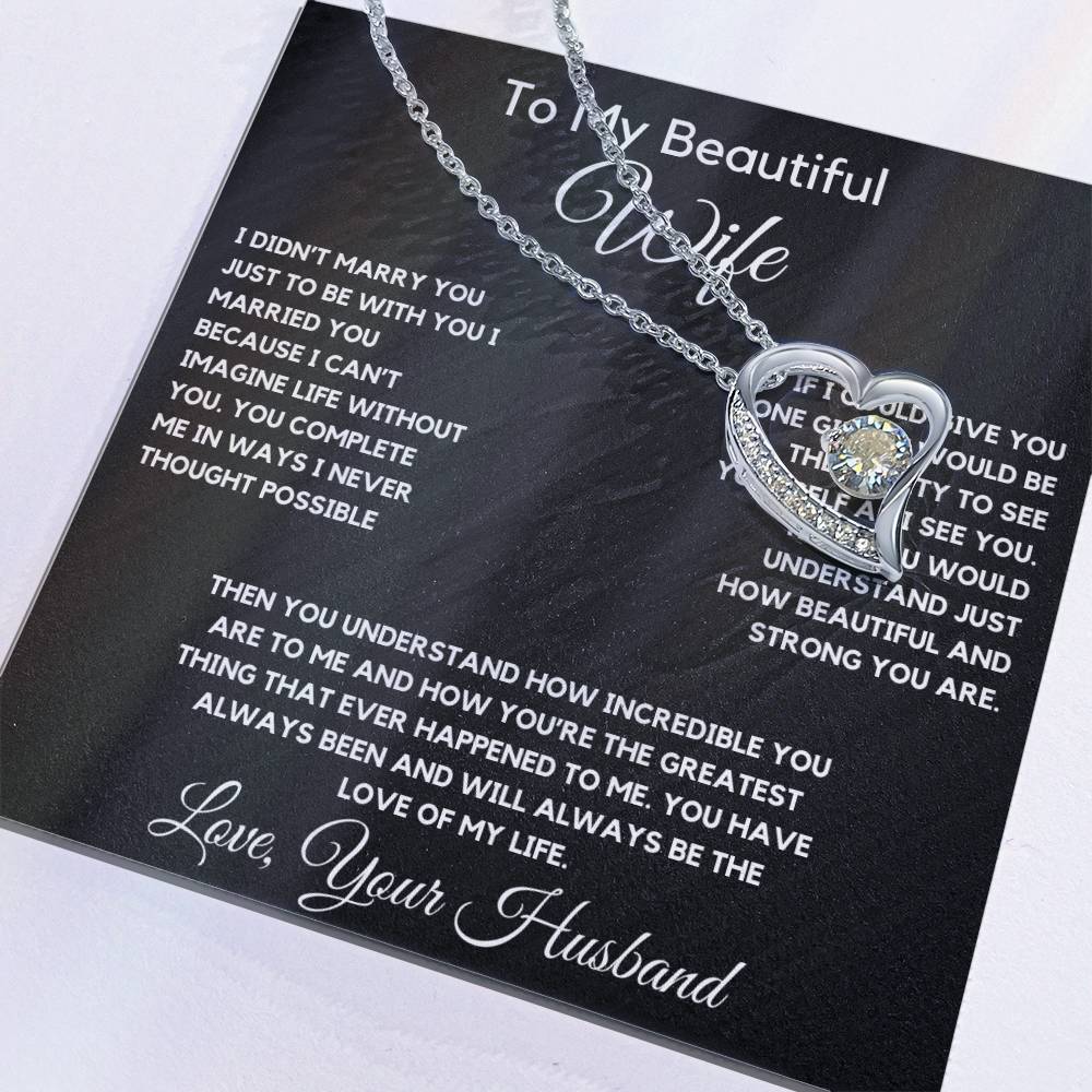 To My Wife Necklace With Message Card, wife gift from husband,Anniversary Gift For Wife, Gift For Her,Personalizes Jewelry, Handmade Jewelry