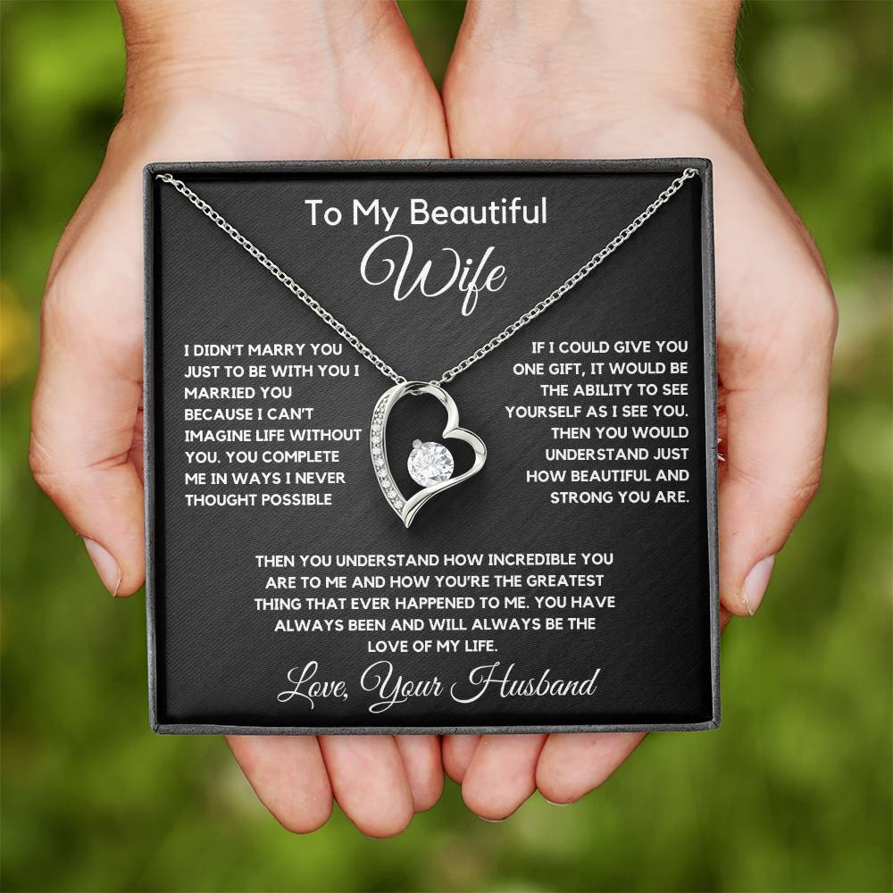 To My Wife Necklace With Message Card, wife gift from husband,Anniversary Gift For Wife, Gift For Her,Personalizes Jewelry, Handmade Jewelry