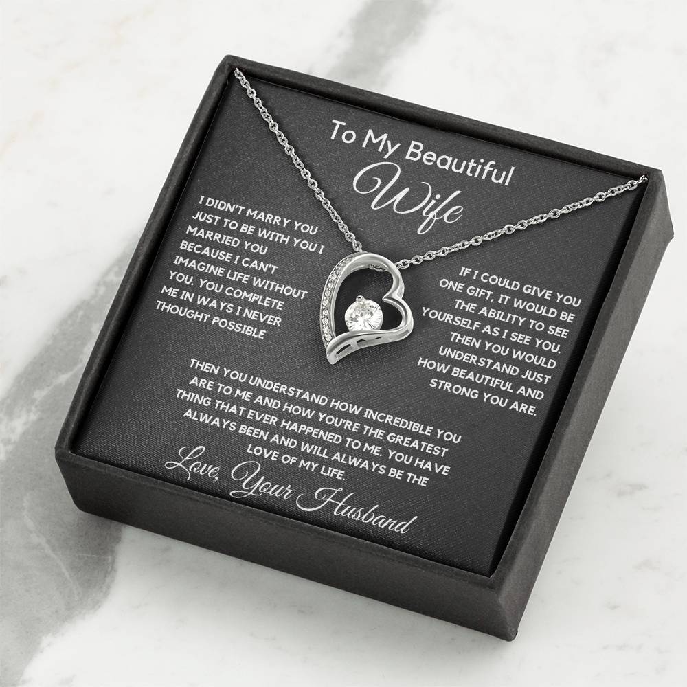 To My Wife Necklace With Message Card, wife gift from husband,Anniversary Gift For Wife, Gift For Her,Personalizes Jewelry, Handmade Jewelry