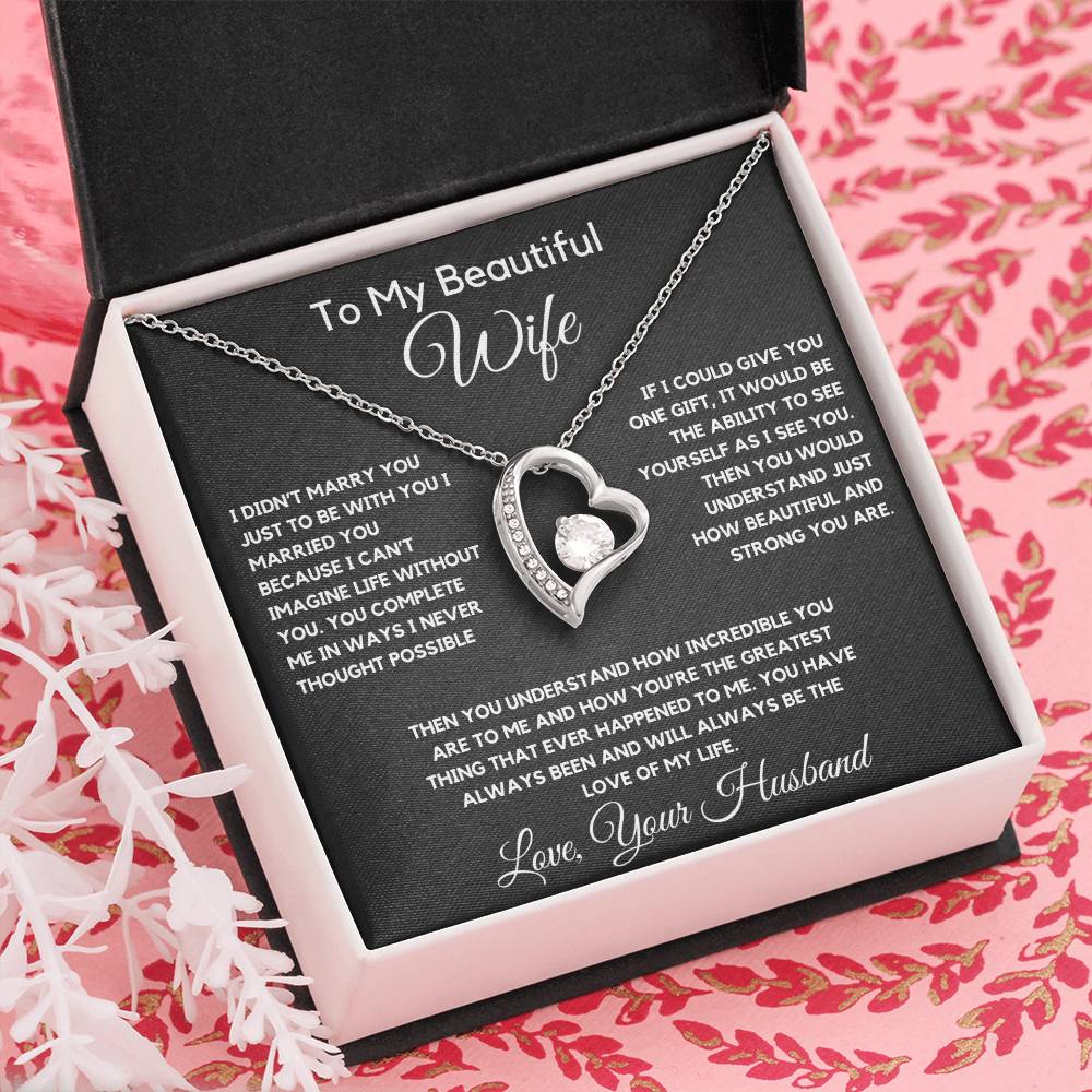 To My Wife Necklace With Message Card, wife gift from husband,Anniversary Gift For Wife, Gift For Her,Personalizes Jewelry, Handmade Jewelry