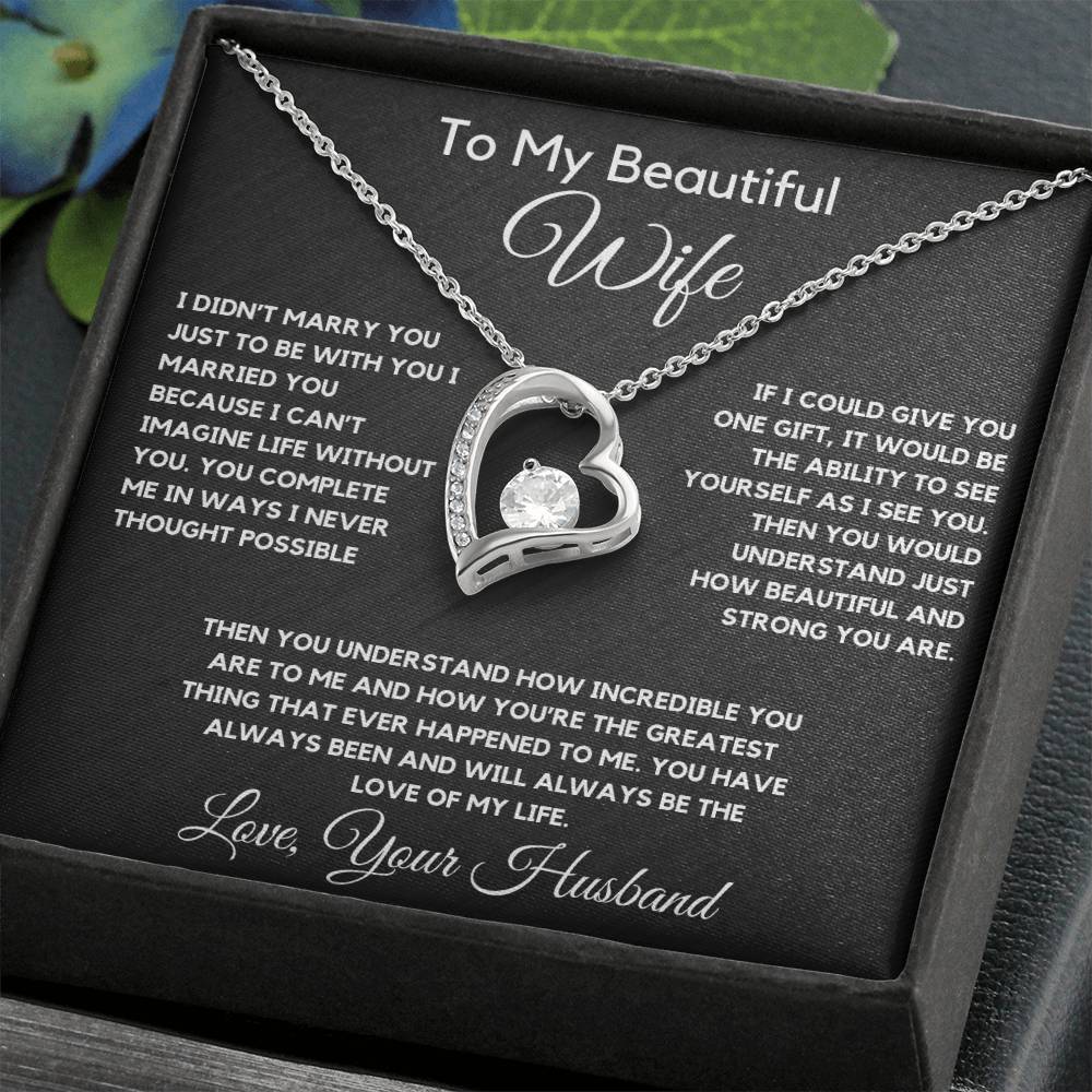 To My Wife Necklace With Message Card, wife gift from husband,Anniversary Gift For Wife, Gift For Her,Personalizes Jewelry, Handmade Jewelry