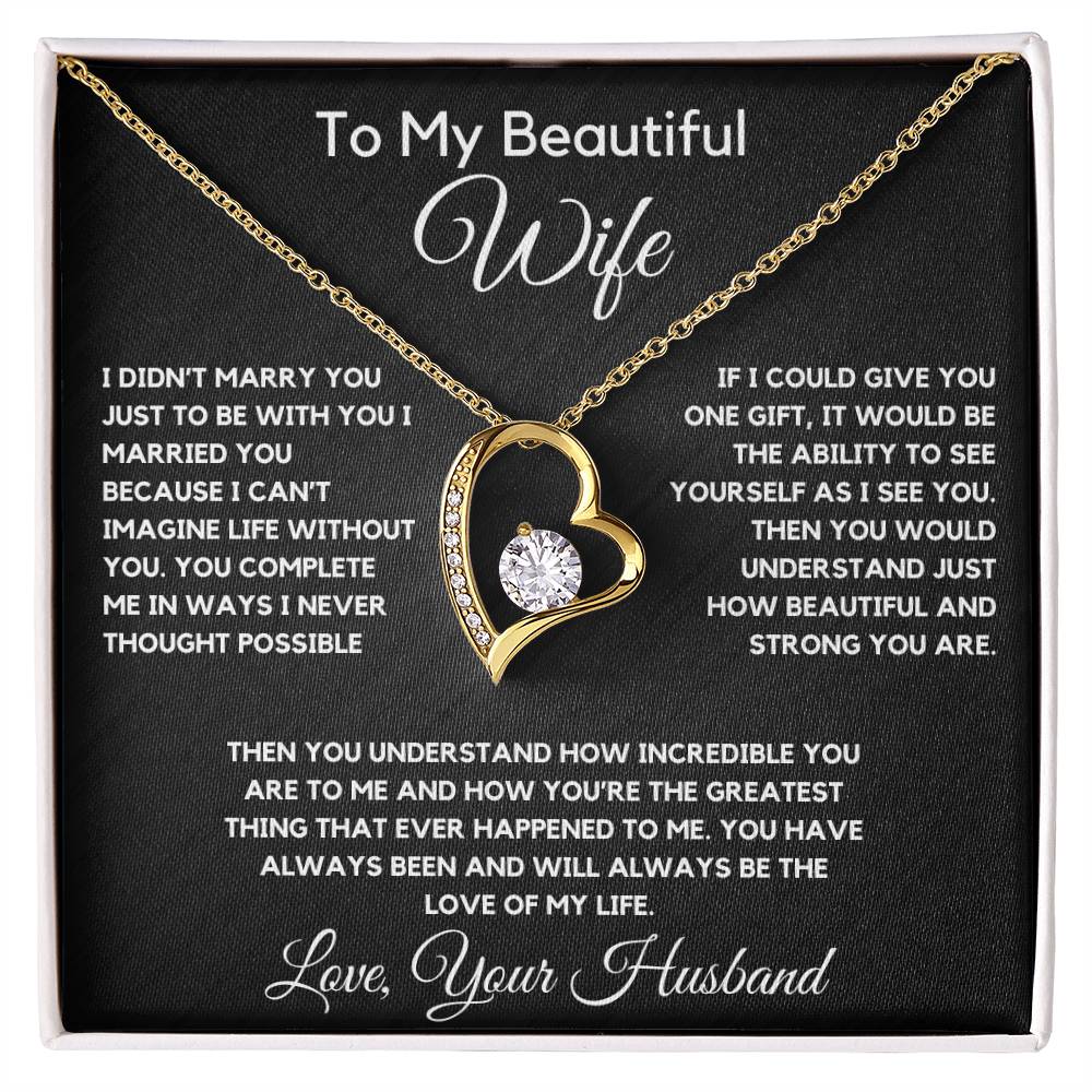 To My Wife Necklace With Message Card, wife gift from husband,Anniversary Gift For Wife, Gift For Her,Personalizes Jewelry, Handmade Jewelry