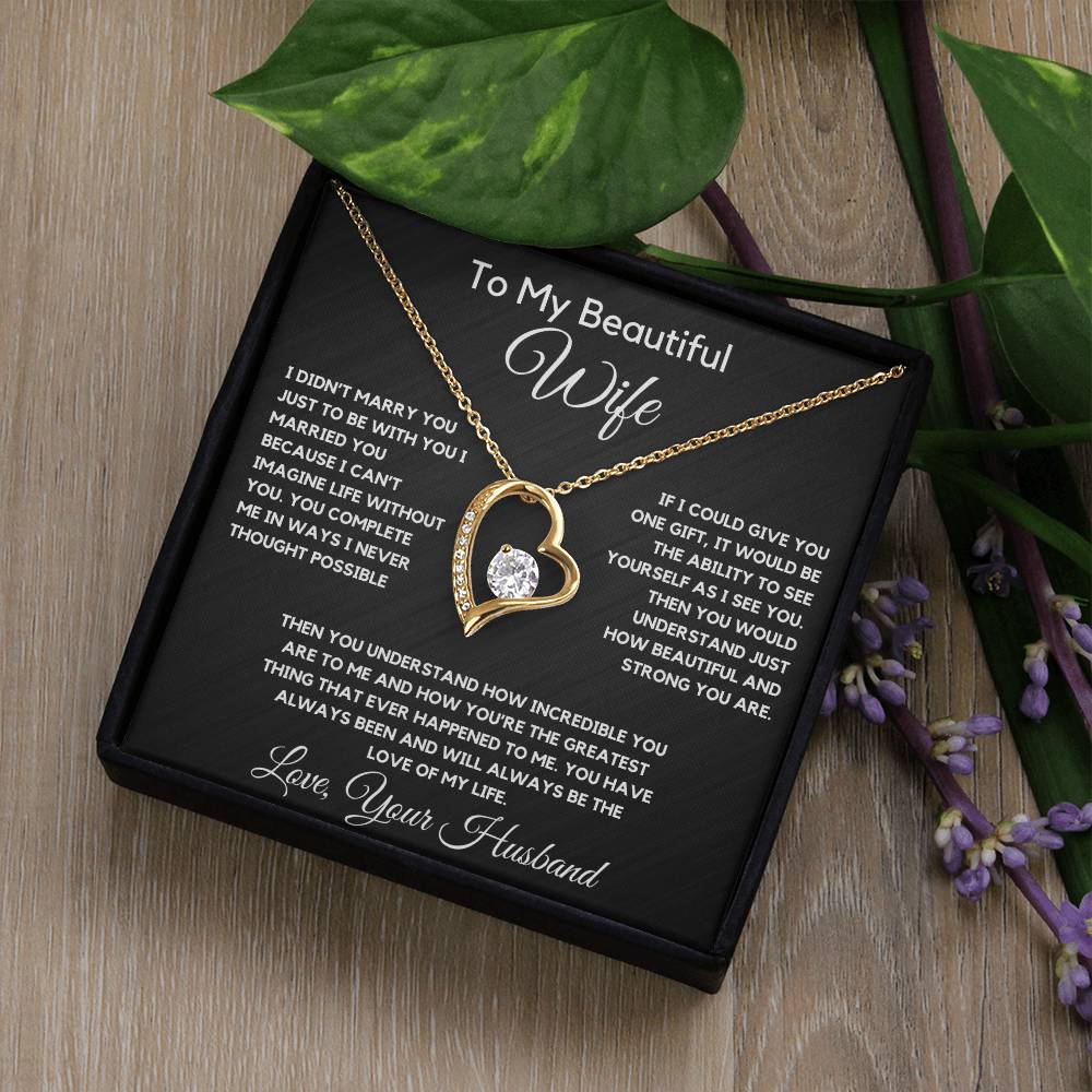 To My Wife Necklace With Message Card, wife gift from husband,Anniversary Gift For Wife, Gift For Her,Personalizes Jewelry, Handmade Jewelry