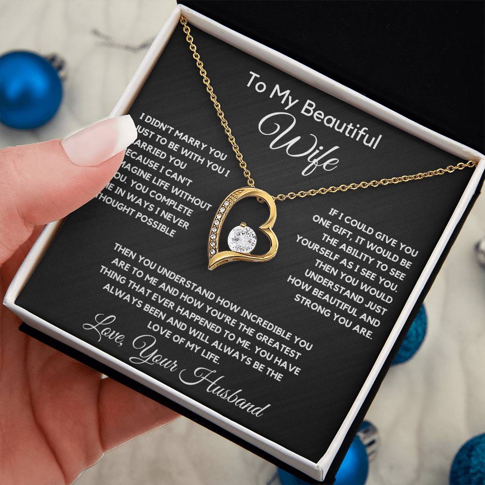 To My Wife Necklace With Message Card, wife gift from husband,Anniversary Gift For Wife, Gift For Her,Personalizes Jewelry, Handmade Jewelry