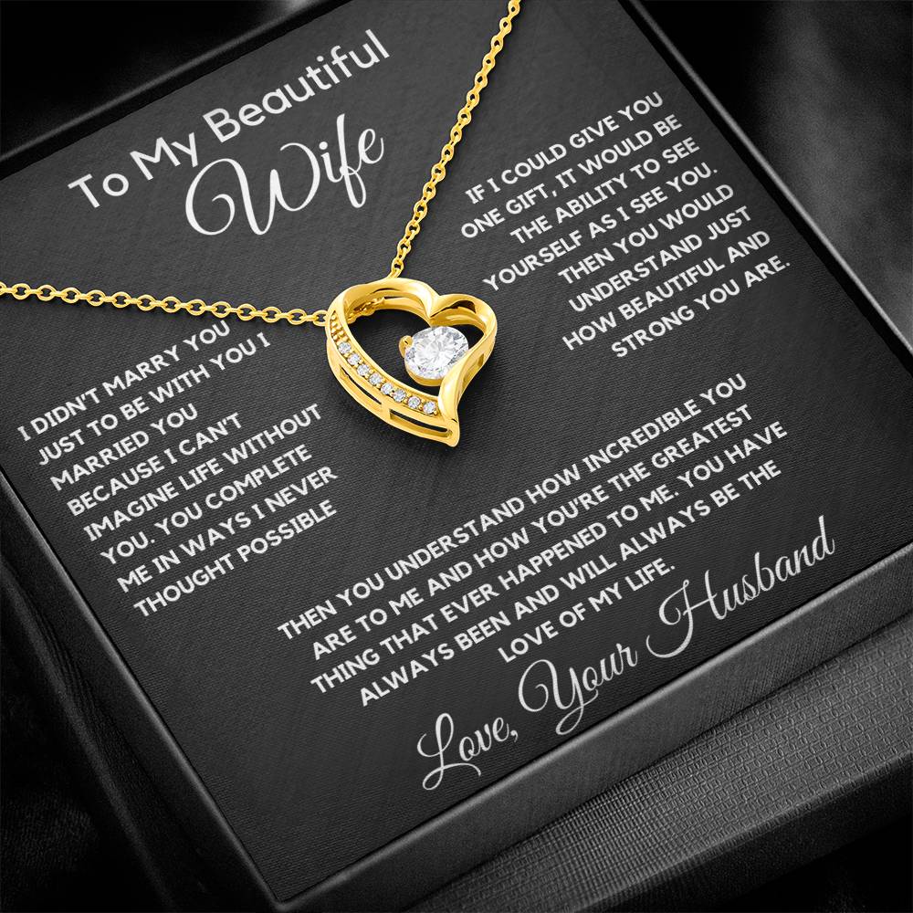 To My Wife Necklace With Message Card, wife gift from husband,Anniversary Gift For Wife, Gift For Her,Personalizes Jewelry, Handmade Jewelry