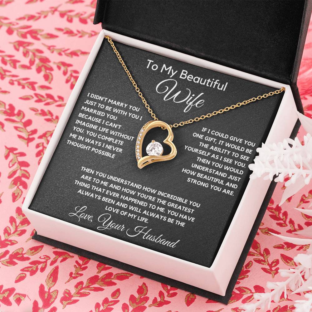 To My Wife Necklace With Message Card, wife gift from husband,Anniversary Gift For Wife, Gift For Her,Personalizes Jewelry, Handmade Jewelry